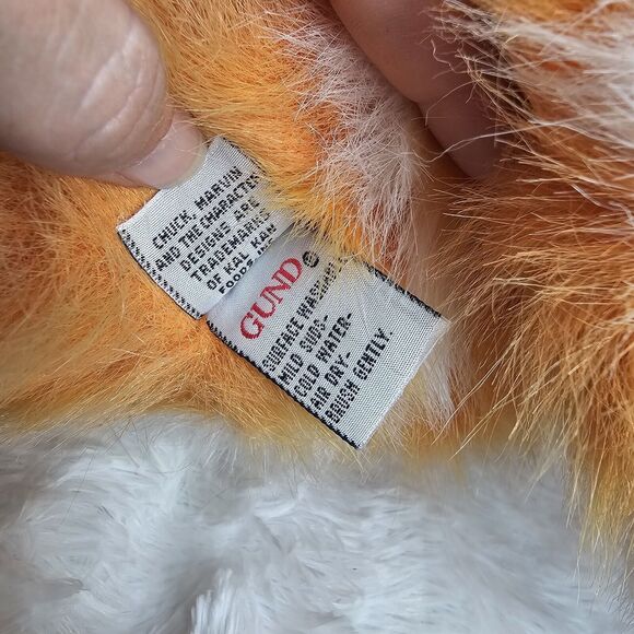Gund Chuck Whiskas Kitty Cat Plush Orange White Yellow Eyes Advertising 16" 1999 - Picture 9 of 11